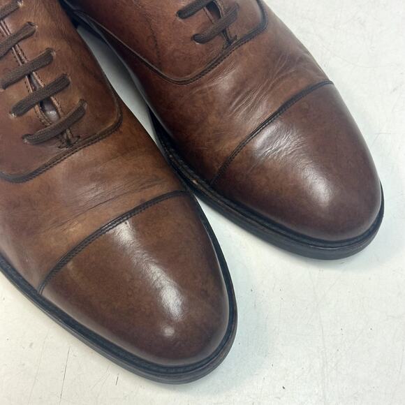 VGUC Ralph Lauren Purple Label Brown Calf Oxford Dainite Bench Made in Italy 9 D main image 9
